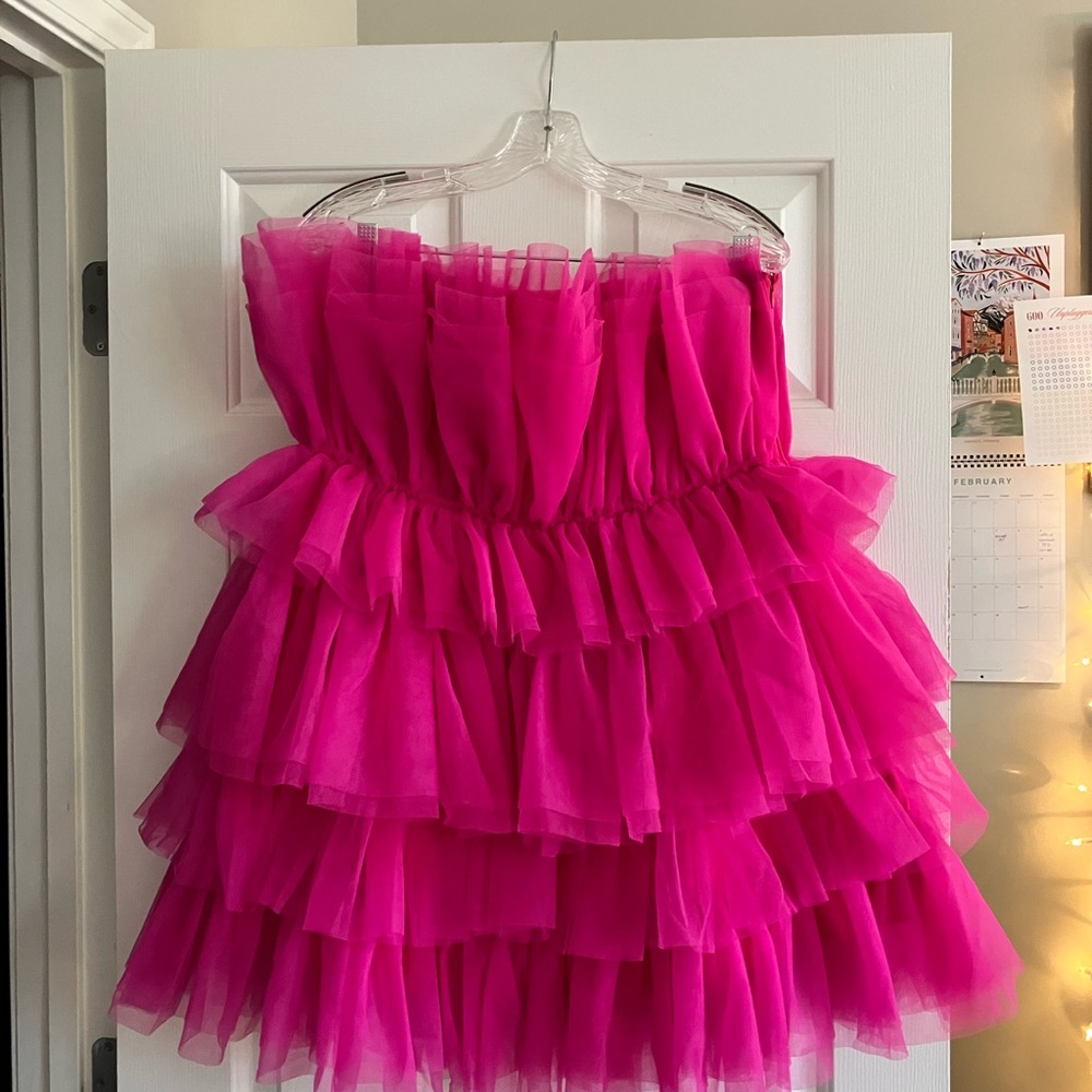 Pink Ruffled Party Dress